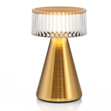 Piccolo weatherproof cordless lamp, 55 hour battery, stainless steel, outdoor event lighting.