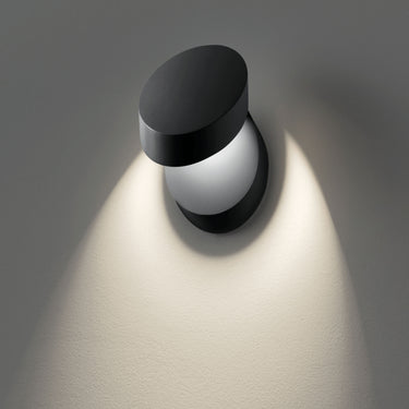 Modern tiltable LED wall light with glass lens for bedrooms and hallways