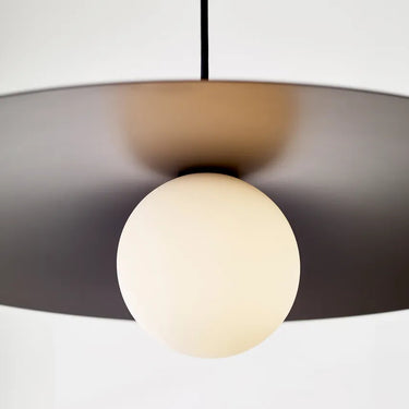 Close-up of Pirlo pendant frosted glass globe diffuser