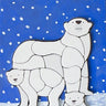 Polar Bear Puzzle by Eguchi Toys, completed puzzle with snowy blue background