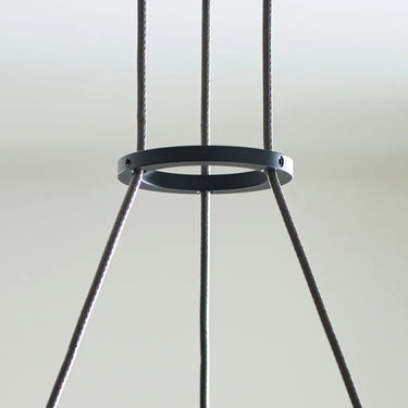 Modern 22-inch black disc-shaped pendant ceiling light with integrated LED for residential and commercial use