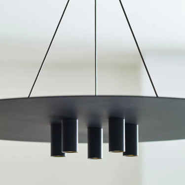 Black Ponte LED pendant lighting fixture by Visual Comfort for contemporary office or home design