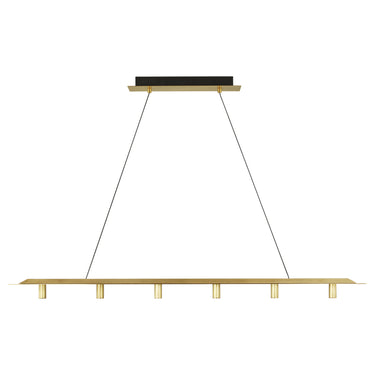 Modern brass linear suspension chandelier for residential and commercial interiors by Visual Comfort