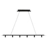 Ponte 50 inch black linear chandelier for kitchen islands and dining rooms by Visual Comfort