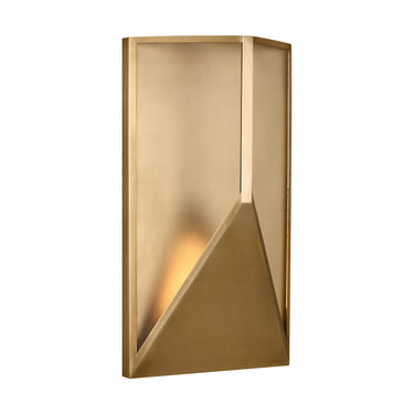 Punto 16-inch modern LED wall sconce with brass frame and clear glass by Visual Comfort