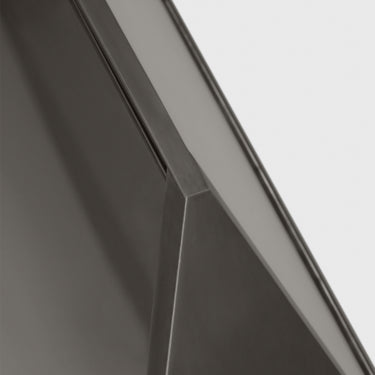 Minimalist indoor outdoor LED wall fixture with clear glass panels and bronze finish