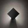 Puzzle Single Square LED wall light by Lodes in matte white with backlit glow
