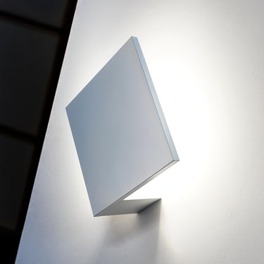 Modern square LED flush mount light for wall or ceiling by Lodes