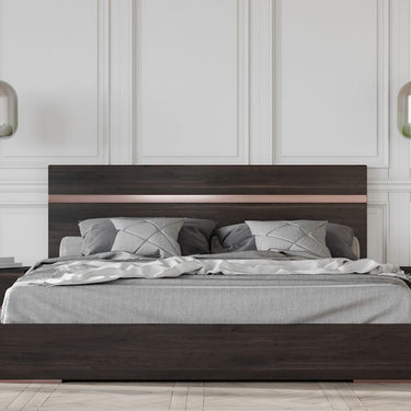Nova Domus Benzon Dark Oak Platform Bed with Copper Accents
