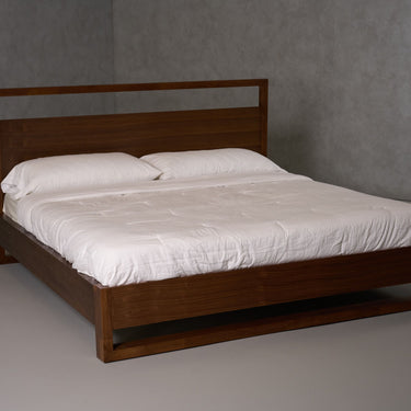 Nova Domus Berlin Modern Walnut Queen Bed Frame with Headboard