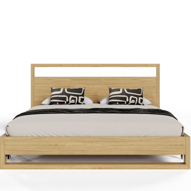 Natural Oak Veneer Bed, Dresser, & Nightstands - Nova Domus Berlin