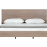 Queen Nova Domus Boston Bed with Brown Oak Finish and Stainless Steel Legs