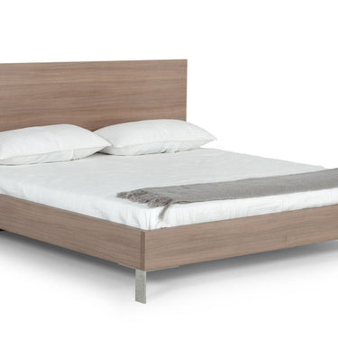 Close-up of Brown Oak Laminate Finish on Nova Domus Boston Bed Frame