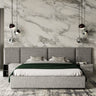 Queen Nova Domus Maranello Grey Fabric Bed with Nightstands