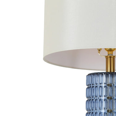 Coastal Blue Table Lamp with Fabric Shade - Quintilian Collection
