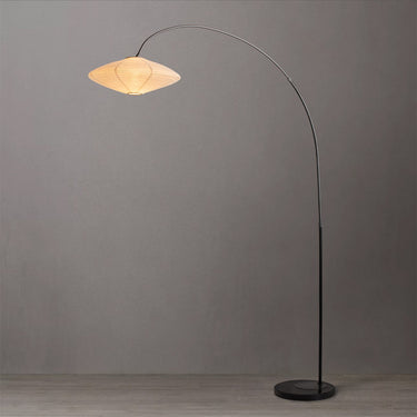 Nova Roswell Arched Floor Lamp with Shinpuru-sa Linen Fabric Shade, photo 2