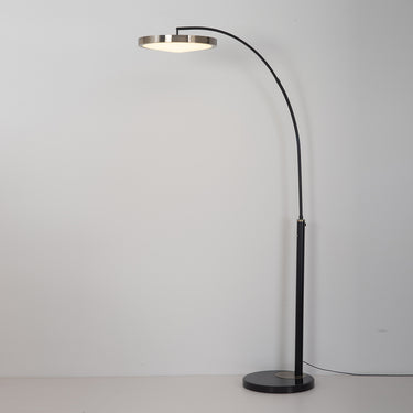 Nova of California Redondo Led Arc Floor Lamp Matte Black Weathered Brass Black