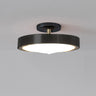 Nova of California Redondo Semi Flush Mount Ceiling Light Matte Black Weathered Brass