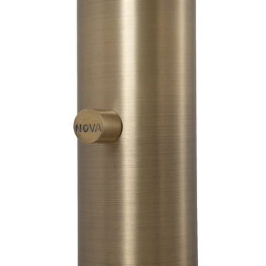 Nova of California Rancho Mirage Arc Floor Lamp 83 Weathered Brass Matte Black Gold Leaf Shade
