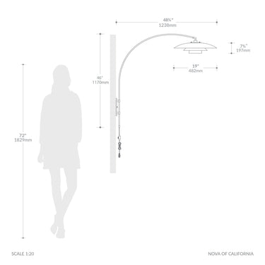 Nova Rancho Mirage Wall Mounted Arc Lamp, photo 6