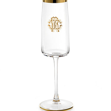 Roberto Cavalli Home Champagne Goblet New Monogram Gold
