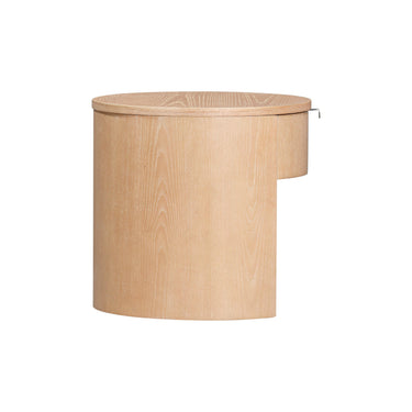 TOV Marlow 19" Wood Round Nightstand With Drawer Natural