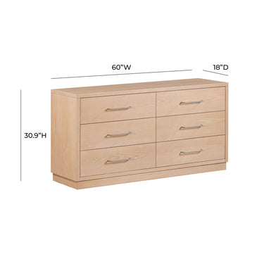 TOV Marlow 6-Drawer Wood Dresser Natural