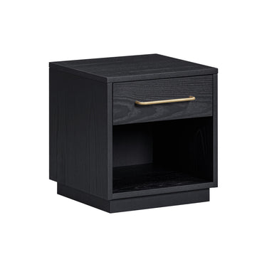 TOV Marlow 17" Wood Nightstand With Drawer Black