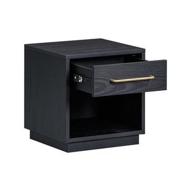 TOV Marlow 17" Wood Nightstand With Drawer Black
