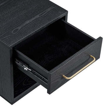 TOV Marlow 17" Wood Nightstand With Drawer Black
