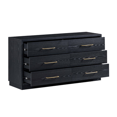 TOV Marlow 6-Drawer Wood Dresser Black