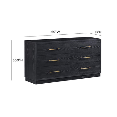 TOV Marlow 6-Drawer Wood Dresser Black