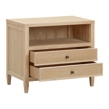 TOV Bristol Park 30" Whitewashed Oak Wood 2-Drawer Nightstand Natural