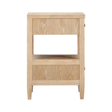 TOV Bristol Park 20" Whitewashed Oak Wood 2-Drawer Nightstand Natural