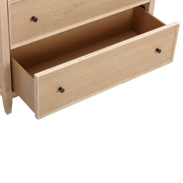 TOV Bristol Park 40" Whitewashed Oak Wood 7-Drawer Chest Natural