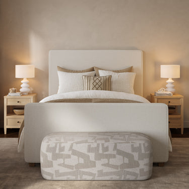 TOV Bristol Park Ivory Contract-Grade Fabric Upholstered Ivory Queen Bed