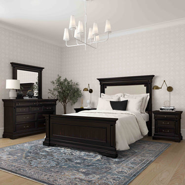 TOV Stamford Wooden Upholstered Brown Queen Bed