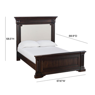 TOV Stamford Wooden Upholstered Brown Queen Bed