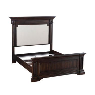 TOV Stamford Wooden Upholstered Brown, Cream King Bed