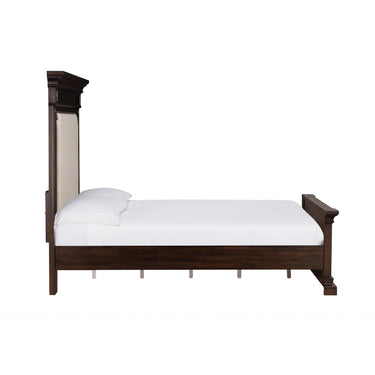 TOV Stamford Wooden Upholstered Brown, Cream King Bed