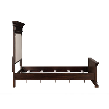 TOV Stamford Wooden Upholstered Brown, Cream King Bed