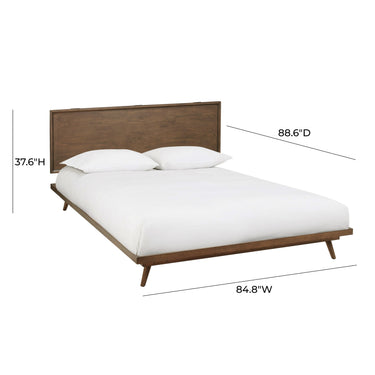 TOV Emery Walnut Wood Platform Walnut King Bed