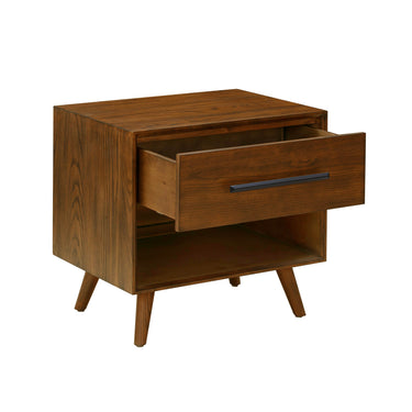 TOV Emery 24" Walnut 1-Drawer Nightstand Walnut