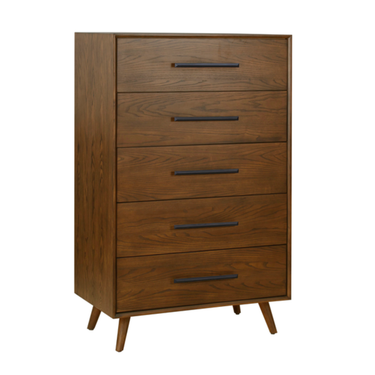 TOV Emery 33" Walnut 5-Drawer Chest Walnut