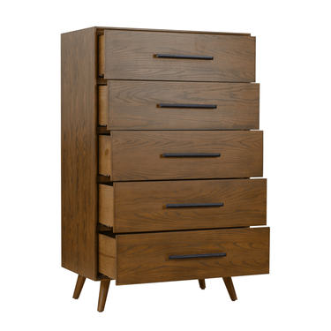 TOV Emery 33" Walnut 5-Drawer Chest Walnut