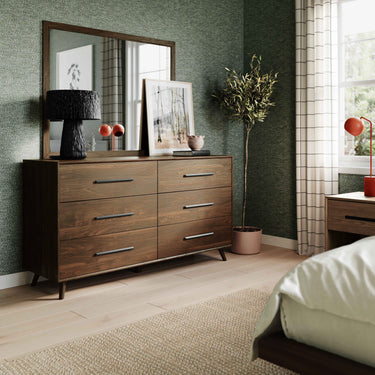 TOV Emery 62" Walnut 6-Drawer Dresser Walnut