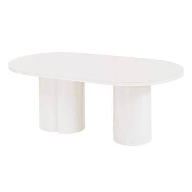 TOV Elora 79" Lacquer Oval Dining Table White
