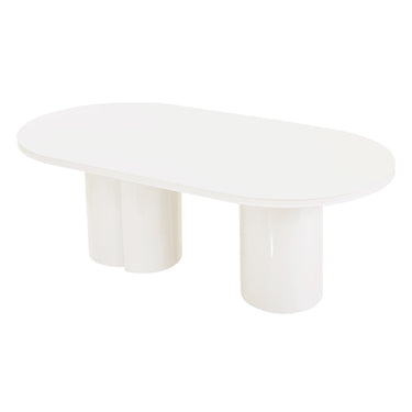 TOV Elora 79" Lacquer Oval Dining Table White