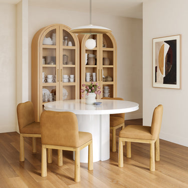 TOV Elora 47" Lacquer Round Dining Table White