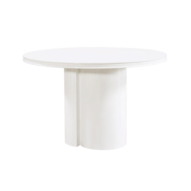 TOV Elora 47" Lacquer Round Dining Table White